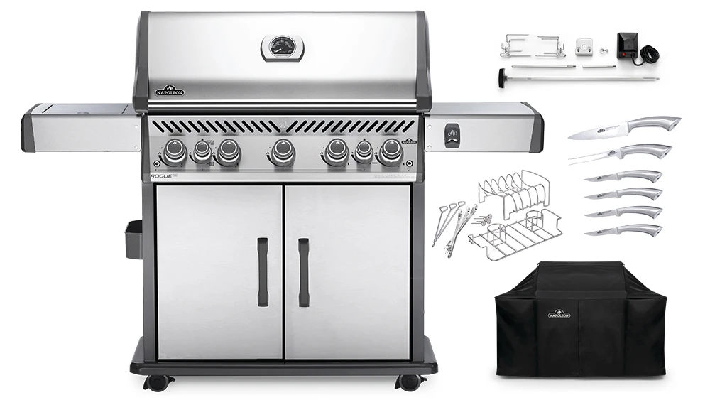 Napoleon Rogue RSE625RSIBPSS-1-GB Gas BBQ - Free Cover & Accessories 1 Napoleon Rogue RSE625RSIBPSS-1-GB Gas BBQ - Free Cover & Accessories