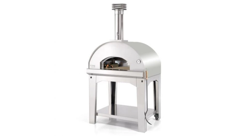 Fontana - Mangiafuoco Wood Pizza Oven With Trolley - Stainless Steel 1 Fontana - Mangiafuoco Wood Pizza Oven With Trolley - Stainless Steel