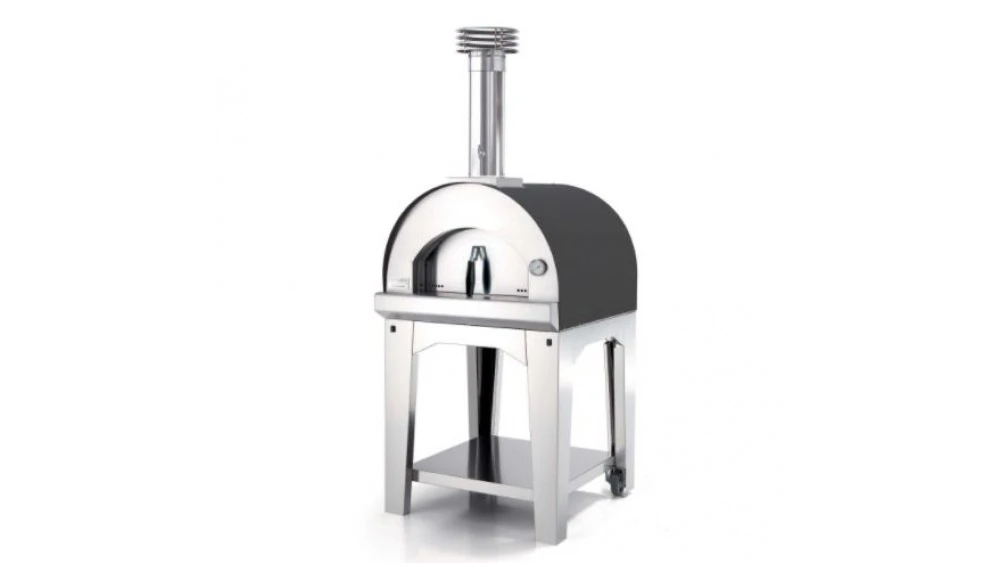Fontana - Margherita Wood Pizza Oven With Trolley - Anthracite 1 Fontana - Margherita Wood Pizza Oven With Trolley - Anthracite