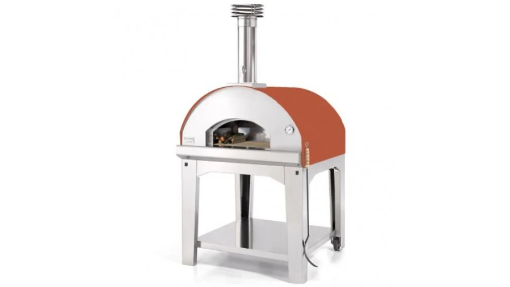 Fontana - Marinara Wood Pizza Oven With Trolley - Rosso 1 Fontana - Marinara Wood Pizza Oven With Trolley - Rosso