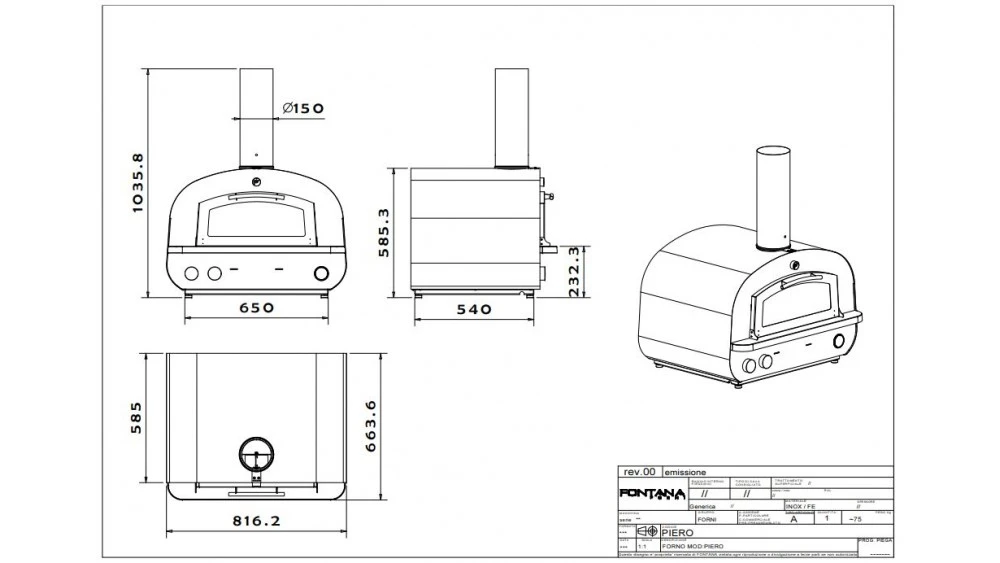 Fontana - Piero Built In Gas & Wood Fired Oven 3 Fontana - Piero Built In Gas & Wood Fired Oven - Image 3