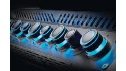 Napoleon Prestige PRO665RSIBNSS-3-GB Natural Gas BBQ - Free Rotisserie And Cover -Grill And Chill pro 665 lights blue 1000x563 6