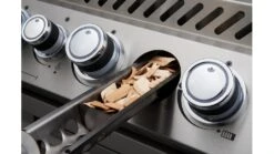 Napoleon Prestige PRO665RSIBNSS-3-GB Natural Gas BBQ - Free Rotisserie And Cover -Grill And Chill pro665 pro825 details wood chip smoker napoleon grills close up 1000x563 2