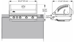 Napoleon Oasis 200 - LEX605 - Island Gas BBQ 15 Napoleon Oasis 200 - LEX605 - Island Gas BBQ -Grill And Chill ps Dimensions BILEX605RBI 1 1000x563 1