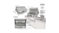 Sunstone Sun Series 5 Burner Built In Gas BBQ 10 Sunstone Sun Series 5 Burner Built In Gas BBQ -Grill And Chill sun series 5 burner assembly 1 1000x563 1